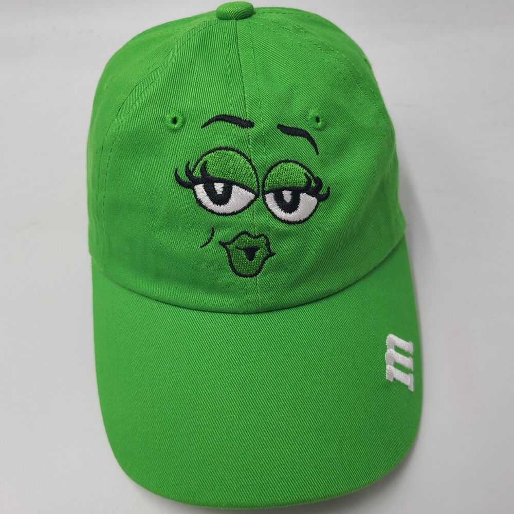 Youth M&M's World Hat Adjustable Green Character Casual Halloween Costume Cotton